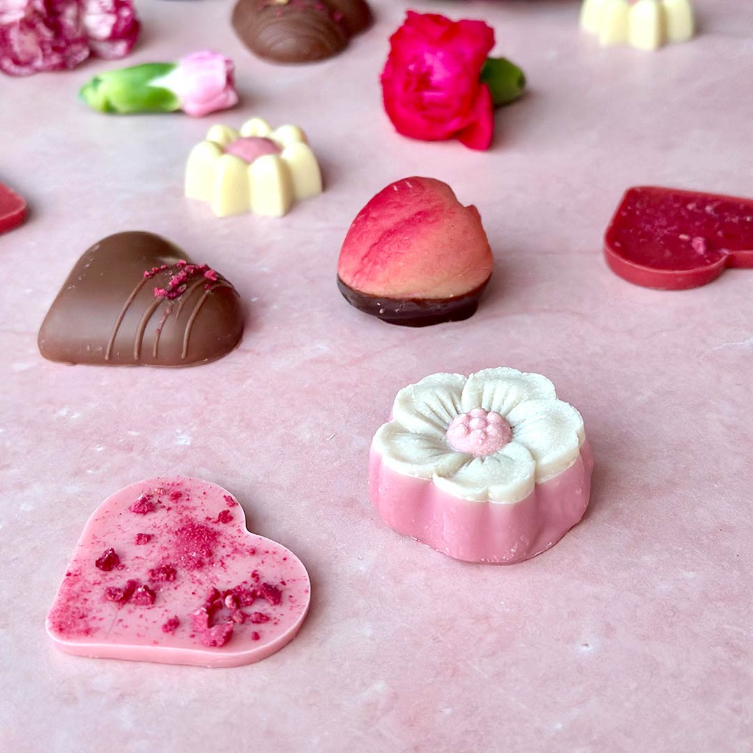 Valentine Morsdag konfekteske sjokolade valrhona marsipan gave 